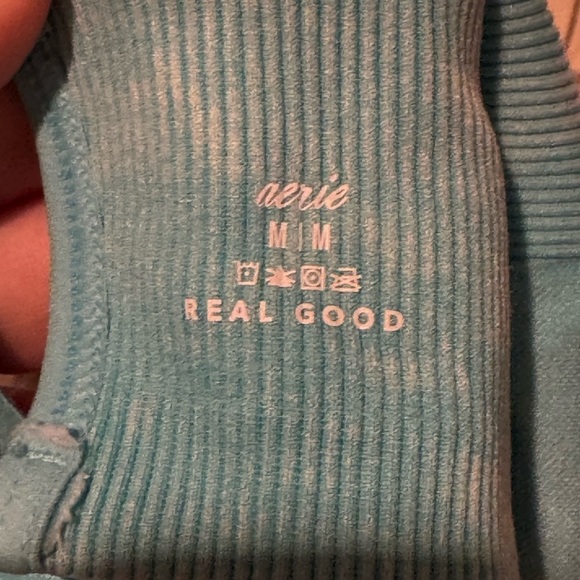 Aerie Light Blue Ribbed Top Size M - Picture 4 of 4